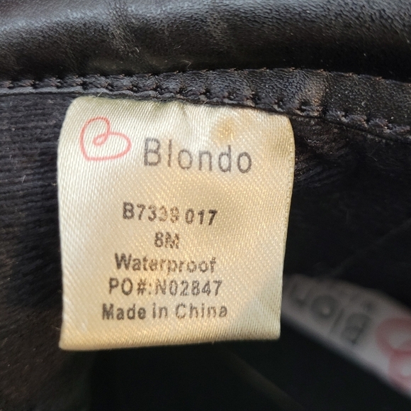 Blondo Mady Black Leather Waterproof Lace-Up Side Zip Combat Boots - Size 8 - Picture 14 of 16